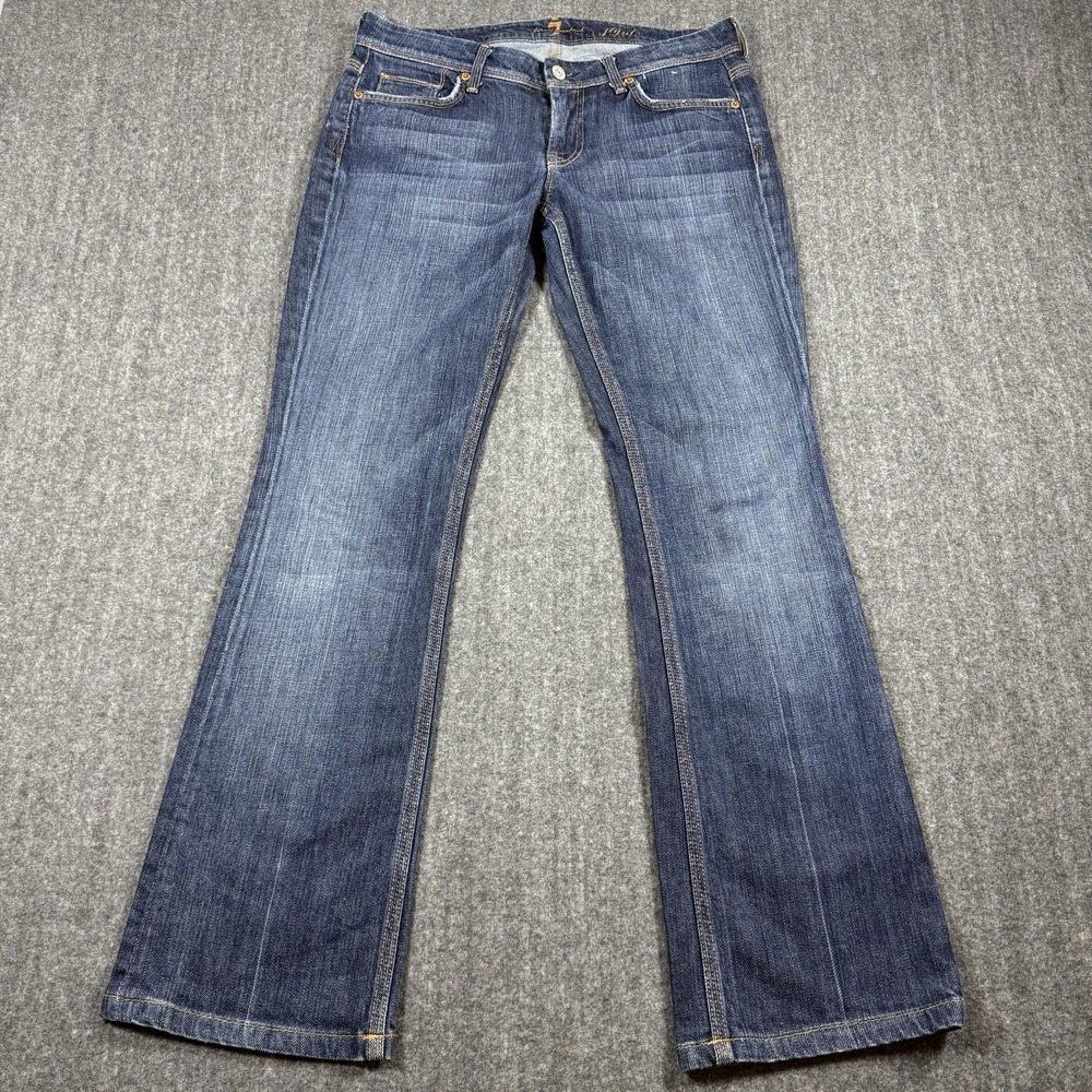7 For All Mankind Flynt Jeans Men's 29 Blue Bootcut Flare Denim Made in USA